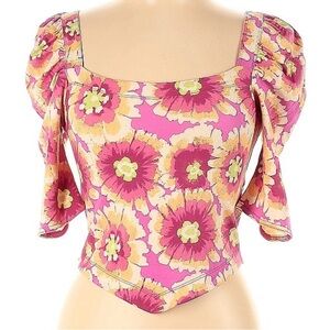 NWT • Free People “Give Me More” Crop Top in Pop Combo • M